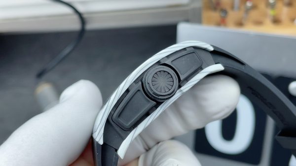 APS Factory Richard Mille RM061 White Ceramics Black Rubber Strap - 图片 6