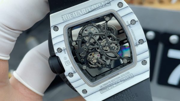 APS Factory Richard Mille RM061 White Ceramics Black Rubber Strap - 图片 7