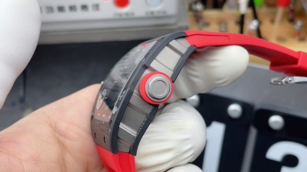 APS Factory Richard Mille RM055 Carbon Fiber Red Rubber Strap - 图片 6