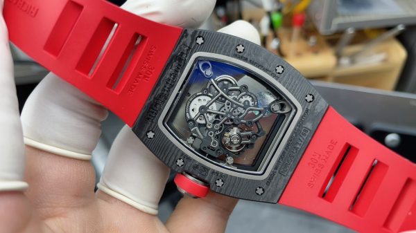APS Factory Richard Mille RM055 Carbon Fiber Red Rubber Strap - 图片 7