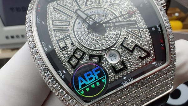 ABF Factory Franck Muller Vanguard V45 44mm Steel&Diamond Rubber Strap Black Dial - 图片 3