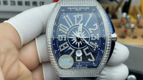 ABF Factory Franck Muller Vanguard V45 44mm Steel&Diamond Rubber Strap Blue Dial - 图片 2