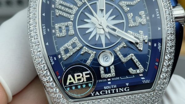 ABF Factory Franck Muller Vanguard V45 44mm Steel&Diamond Rubber Strap Blue Dial - 图片 3