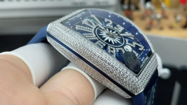 ABF Factory Franck Muller Vanguard V45 44mm Steel&Diamond Rubber Strap Blue Dial - 图片 4