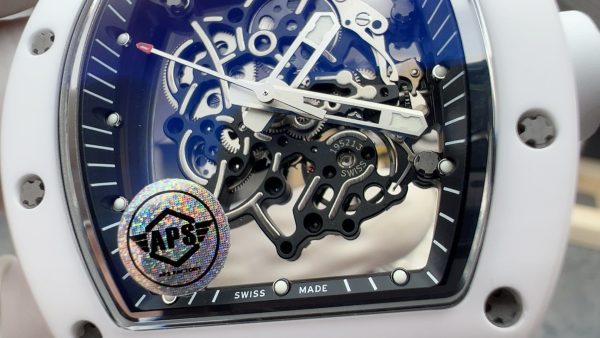APS Factory Richard Mille RM055 White Ceramics White Rubber Strap - 图片 3