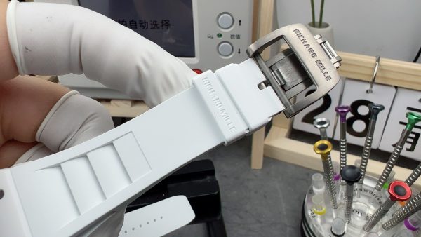 APS Factory Richard Mille RM055 White Ceramics White Rubber Strap - 图片 7
