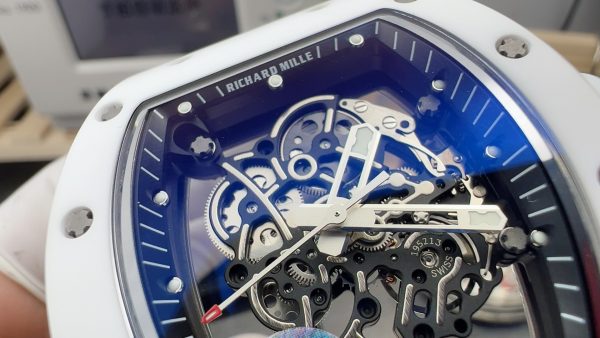 APS Factory Richard Mille RM055 White Ceramics White Rubber Strap - 图片 8