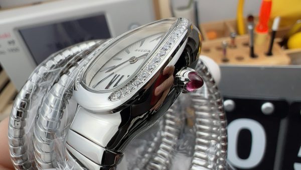 BV Factory Bvlgari Serpenti 101910 Steel Roman Numerals Silver (solid) Dial - 图片 4