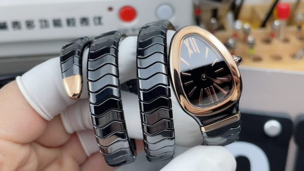 BV Factory Bvlgari Serpenti 102735 Steel Roman Numerals Black (solid) Dial
